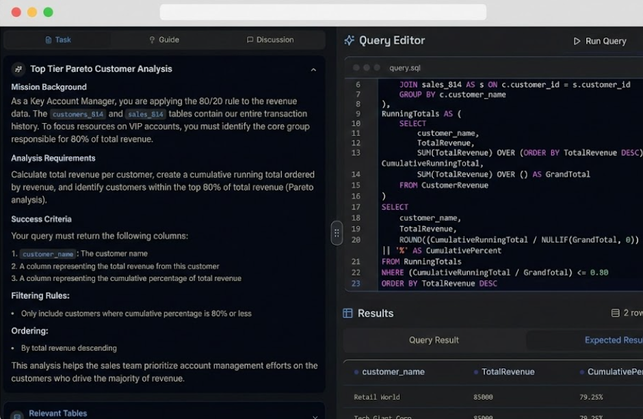 SQL Practice Platform - Interactive Code Editor